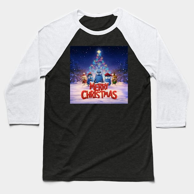 Bluey Christmas Baseball T-Shirt by Iluminater